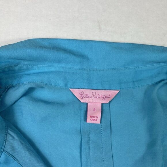 Lilly Pulitzer Womens Blue Long Sleeve Tunic Top Size Small Roll Tab Pullover - Picture 4 of 11
